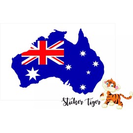 Sticker Tiger AUSTRALIA Map Flag bumper sticker decal 5" x 4"