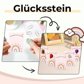 XIANNVXI Set of 10 lucky stones set, raw stone, lucky stone, school enrolment, christening, communion, souvenir, children's party bag, birthday gift, lucky charm, colourful stones, raw