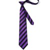 HISDERN Men's Striped Ties Purple Tie and Pocket Square Set