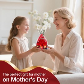 Eternal Rose Angel Gifts for Women, Angel Figure Gifts for Mum, Mother's Day Gift, Mother's Day Gifts for Mum, Birthday Gift for Women, Mother, Grandma Gift (Red)