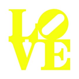 RDW Love Park Sticker - Decal - Die Cut - Philly Philadelphia - Yellow 1.50" x 1.50"