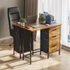 Huxitocan Small Computer Desk with Fabric File Drawers Cabinet, 36