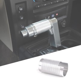 Fgtagtal Gear Shifter Head Cover Compatible with Hummer H2 2003-2007, Aluminum Alloy Center Console Gear Shifter Knob Cover Interior Decoration Protection Accessories (Silver)