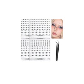 Kinretixia 4 Pieces Lip Studs, Fake Nose Studs, Eyebrow Studs, Non-Penetrating Nose Studs for Sticking on Silver Belly Button Stickers, Cool Punk Y2K, Plastic