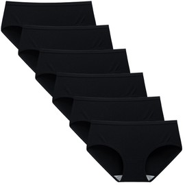 TUTUESTHER Cotton Hipster Panties for Women Low Rise Full Coverage Stretchy Ladies Cheeky Underwear for Girls(XX-Large, All Black)