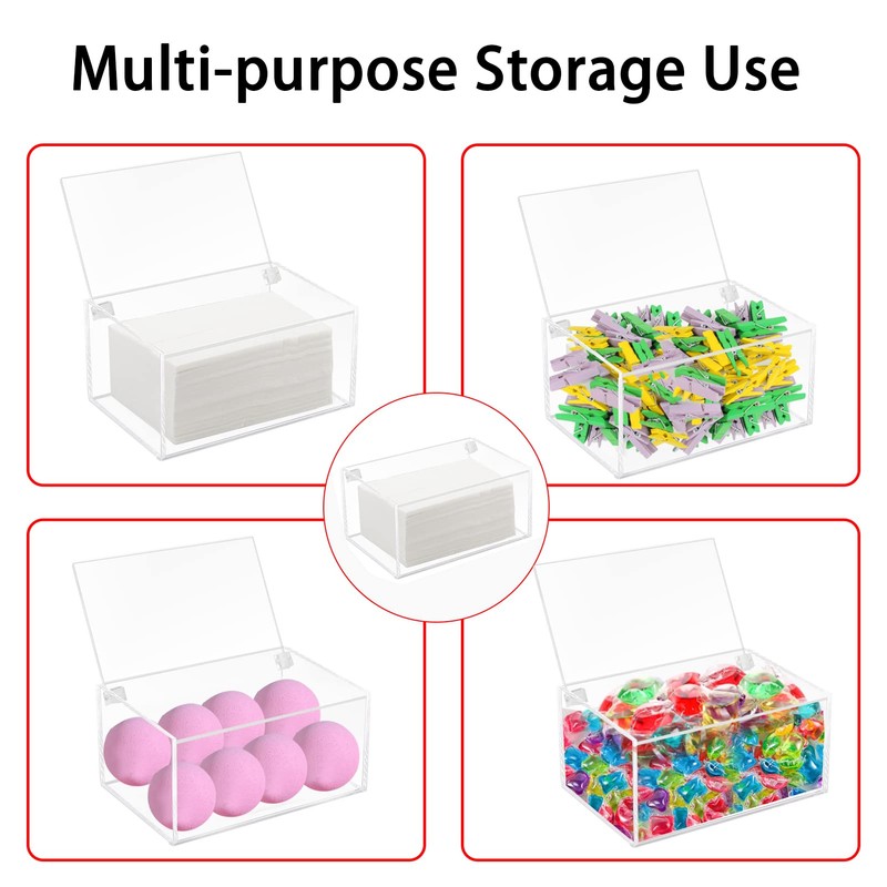 Watpot Acrylic Laundry Dryer Sheet Holder, Clear Dryer Sheets Container