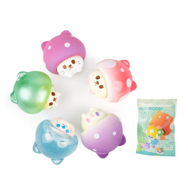 BEEMAI Mushroom Cat Series Blind Pack (5PCs in one Bag)