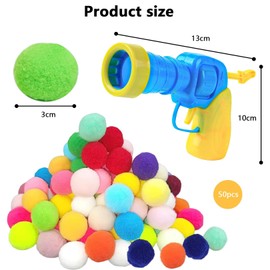 CYXZMYA Katzenspielzeug 50 Bälle,Interaktives Katzenspielzeug Mit Kunststoff Startwerkzeug,Plush Ball Interactive Cat Toy,Training Katzen Ball Launcher,Cat Toy,für Lndoor Haustier Katzen(30mm)