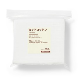 Muji 84923579 Cut Cotton, 180 Sheets, Approx. 2.6 x 2.0 inches (65 x 50 mm)