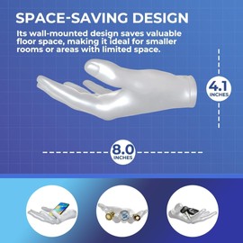 TenaLucy Ball Holder Wall, Ball Holder Hand Ultra Safe Stable Ball Holder Wall Hand Basketball Holder Wall Hand Ball Holder Wall Mount for Balls (White)