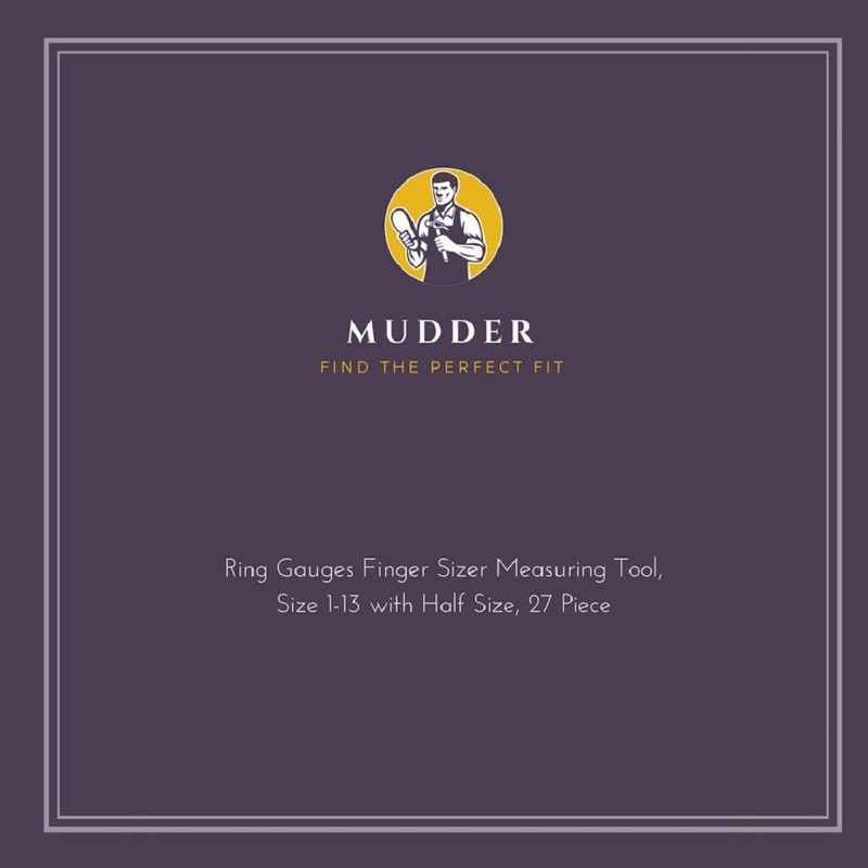 Mudder Stainless Steel Ring Gauges Finger Sizer Measuring Ring Tool,