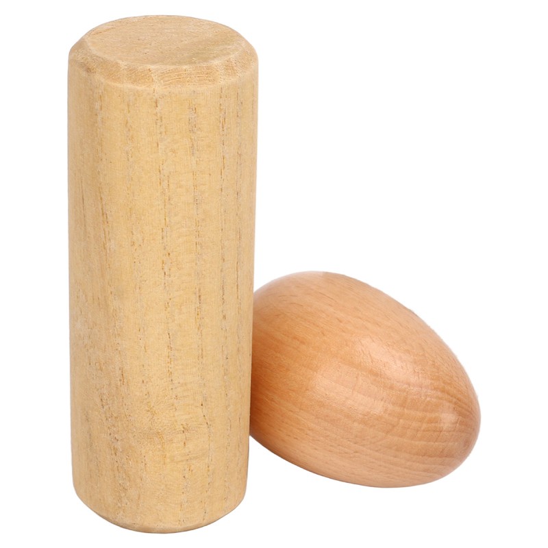 2PCS Wood Egg Shaker Natural Safe Musical Hand Percussion Instrument