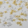 XEAOHESY 200pcs Gold Silver Star Nail Charms Metal Nail Rivets