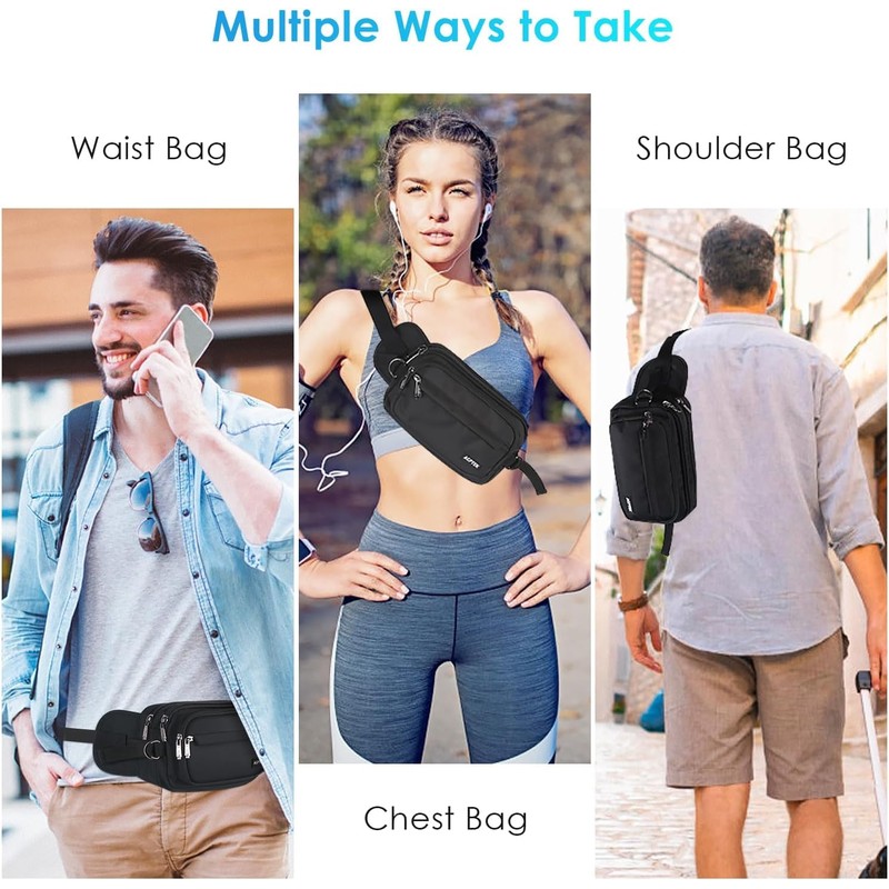 AGPTEK Bum Bag, Large Capacity Waist Fanny Pack for Men