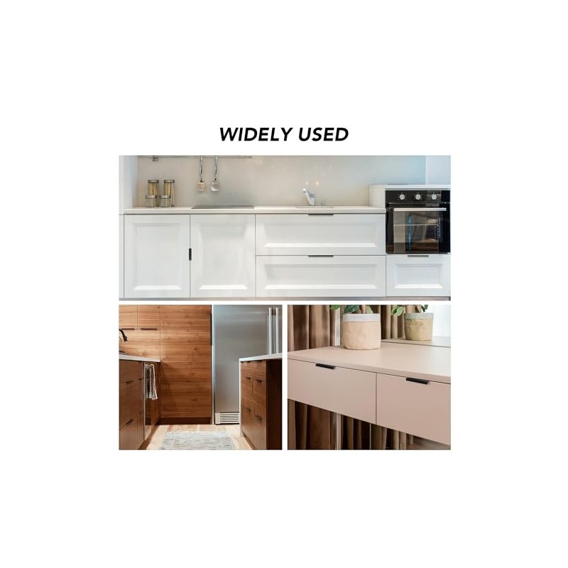 Ravinte 6 Pack Finger Pulls for Cabinets 80mm/3.15" Length Black