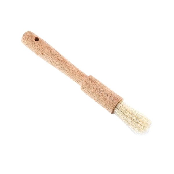 TOPINCN Wooden Baking Cooking Basting Brush Heat Resistant Pastry BBQ Marinade Brushes Cakes Meat Desserts Oil Sauce Butter Kitchen Tool(Round Handle)
