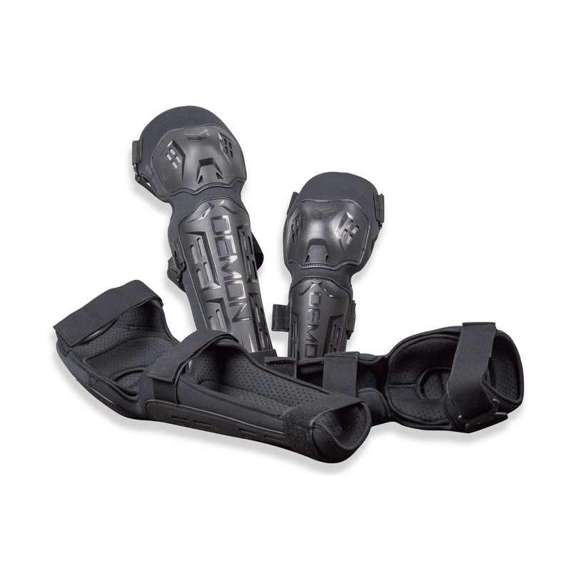 Demon Tactic Knee, Shin and Elbow Guards |BMX|Mountain Bike|Motorcycle (Black,