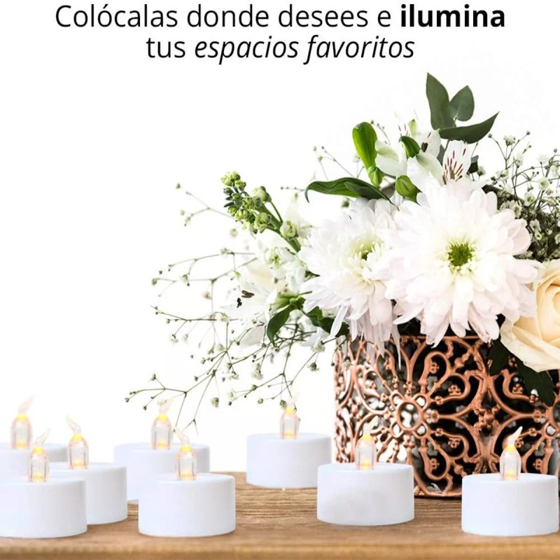 Led 24 Velas Led Ambar Parpadeantes Decoracion Fiestas Boda Xv