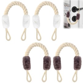 Door Stopper Latch, Pack of 4 Door Cord Clamp Protection Cotton Soft Door Stopper Rope Door Clamp Protection for Pets and Children, Finger Protection, Made of Cord 60 cm