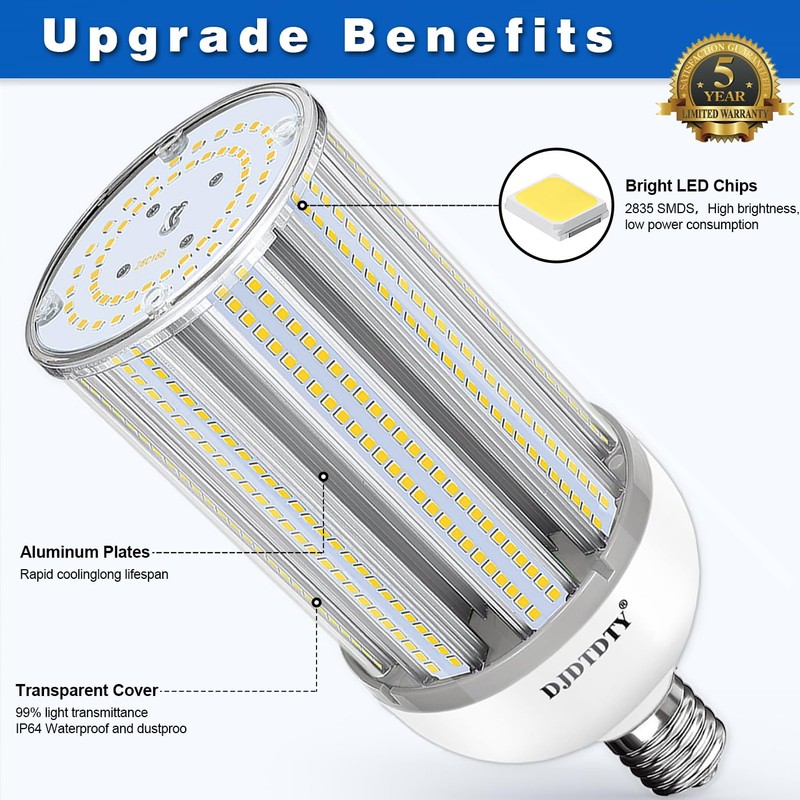 DJDTDTY 2 Pack, Super Bright 100Watt LED Corn Bulbs, E26