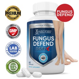 Justified Laboratories (5 Pack) Fungus Defend Max Pills 40 Billion CFU Probiotic Supports Strong Healthy Natural Clear Nails 300 Capsules