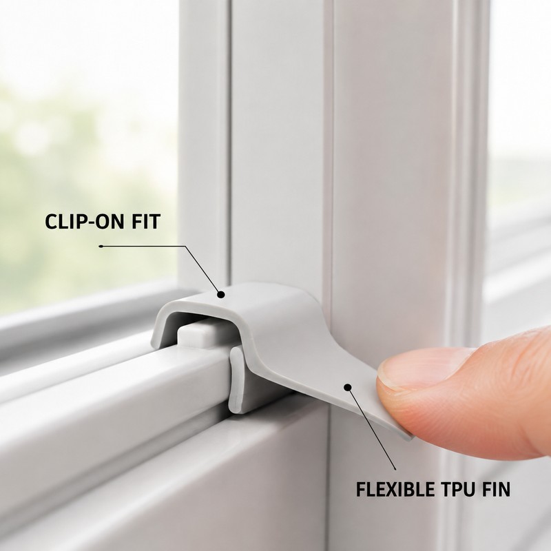3-Piece TPU Sliding Window Seal Strip Set for Wind, Dust