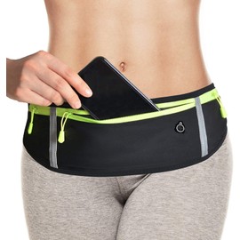 Running Belt Bum Bag for Women Men, YELLOW-PRICE Slim Zipper Waist Pack Bag for Hiking Cycling Workout,Reflective Runners Belt Jogging Pocket Belt,Travelling Money Phone Holder for Running