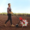 Manual Seeder Hand-Push Garden Seeder, Garden Push Seeder Walk-Behind Row