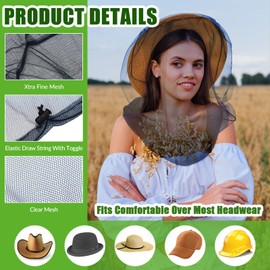 HESTYA 4 Pack Mosquito Net Face Mesh Protecting Net for Outdoor Hiking Camping Climbing Mosquito Fly Insects Preventing(Blue)