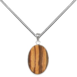 Natural Tiger eye Gemstone Hexagonal Pointed Reiki Chakra Pendant Necklace Anniversary Day, Valentines Day and Birthday.
