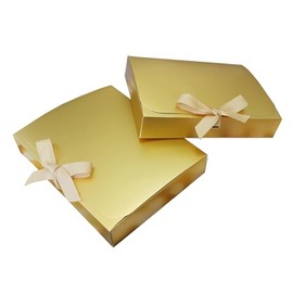 SULALIN 20 Pcs Recycled Paper Gift Boxes with Lids, Assorted Colors, 9.05 x 7.08 x 1.57 inches (23 x 18 x 4 cm), for Wedding, Birthday, Anniversary (gold)
