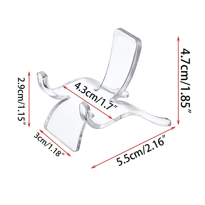 Hipiwe 10 Packs Acrylic Triangle Display Holder - Clear Plastic