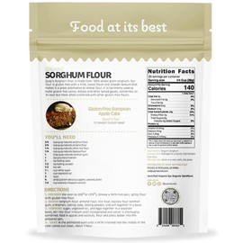 Quay Naturals Organic Sorghum Flour 2lb - Organic Jowar Flour - Made With Gluten Free Sorghum Whole Grain - Non GMO - Gluten Free Baking Flour