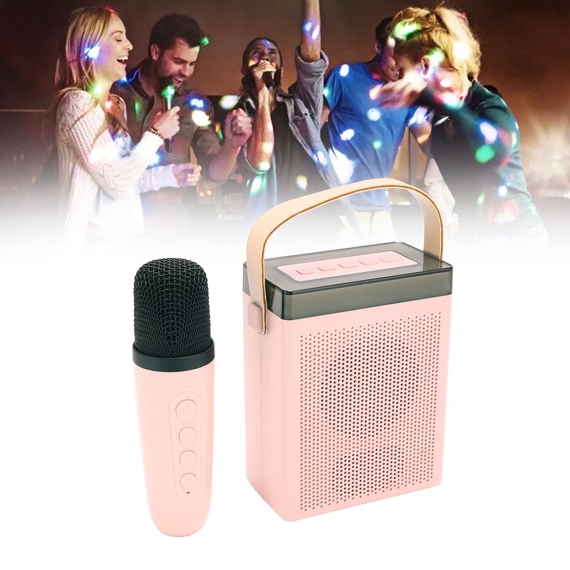 Karaoke Machine Set with RGB Light Rechargeable Bluetooth Speaker with