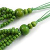 Avalaya Lime Green Multistrand Layered Wood Bead with Cotton Cord