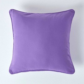 'Deep Purple Damson Plain Filled Cushion 100% Cotton. Purple. Washable.
