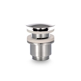 VILSTEIN Universal Drain Valve, Washbasin, Pop Up Valve with Overflow, Low Height, Long Life, Chrome