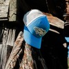 Field & Stream Men's Trucker, Bass Stamp/Blue/Ivory, 5 Panel