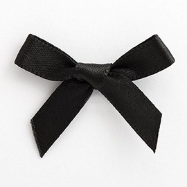 Italian Options Satin Craft Bows 100-Piece Pack, 3 cm Bow Width, Black
