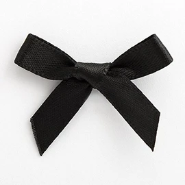 Italian Options Satin Craft Bows 100-Piece Pack, 3 cm Bow Width, Black