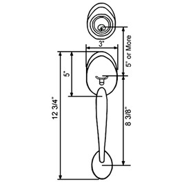 Antique Brass Lock Door Lever Handle Entry/Privacy/Passage/Dummy/Deadbolt 835AB (Front Door Handle Set Kwikset Keyway Keyed Alike)