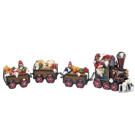 meindekoartikel Christmas Miniature Figures Winter World Scene Poly - 4 Piece Christmas Train Length 30cm