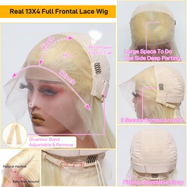 SKYDO 613 Blonde Bob Wig Human Hair 13x4 HD Bob Lace Front Wigs Human Hair Pre Plucked 180 Density Blonde Wig Human Hair Short Bob Wig Human Hair Glueless Bob Wigs for Women 10inch