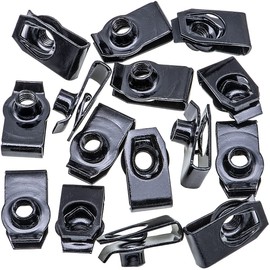 Rexka 15pcs M6-1.0 Extruded U Nuts for GM 11503957 Ford W520802-S439 Chrysler 6101308 - Multipurposes- Fender Bumper Engine Radiator Air Deflector Lamp