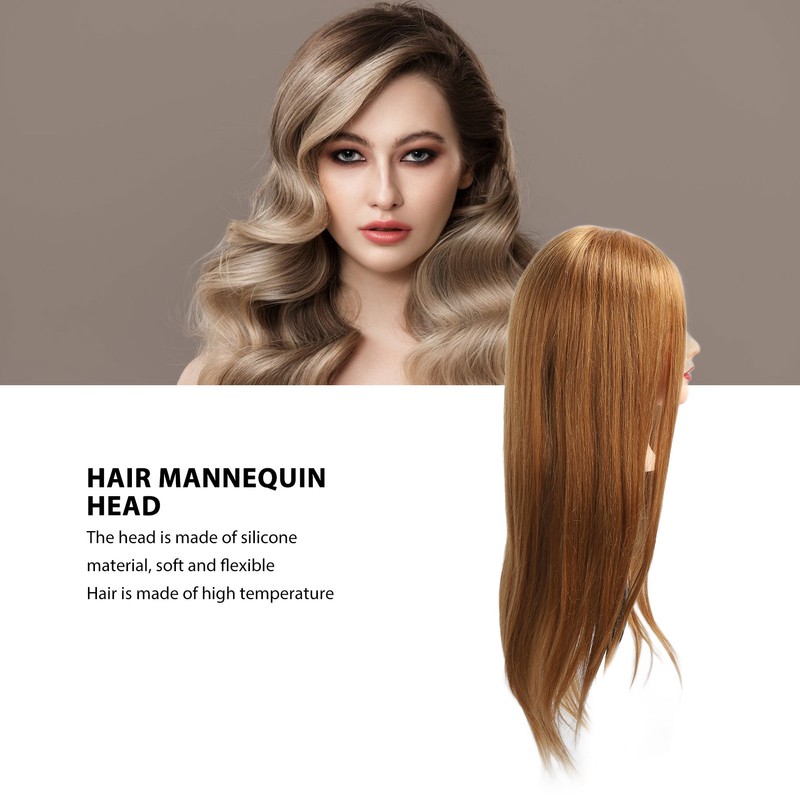 Hairdressing Mannequin Head 85 Percent Real Hair Flexible Multipurpose Hair