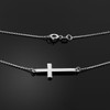Sideways Crosses Plata de Ley 925 Lindo Colgante Necklace