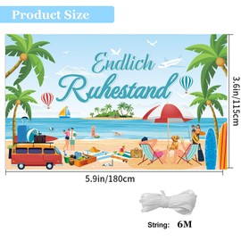 Finally Retirement Banner, Retirement Decoration Retirement Background Banner Pension Farewell Party Banner Decoration for Men Women for Retirement Office Party, 1.8 x 1.1 m