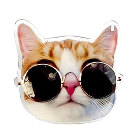 EIHI 1 Piece Cute Pet Cartoon Acrylic Extendable Lazy Desktop Air Cushion Stand Extendable Base and Handle for Smartphones and Tablets Cool Cat Pattern, b