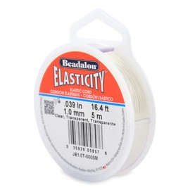 Beadalon Elasticity Stretch Cord, 1.0 mm, Clear, 5 m