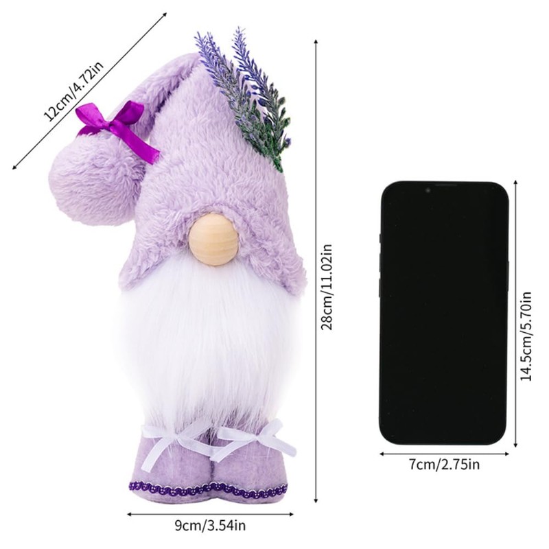 zhuja Mother's Day Flower Gnome Lavender Swedish Gnomes Decorations for